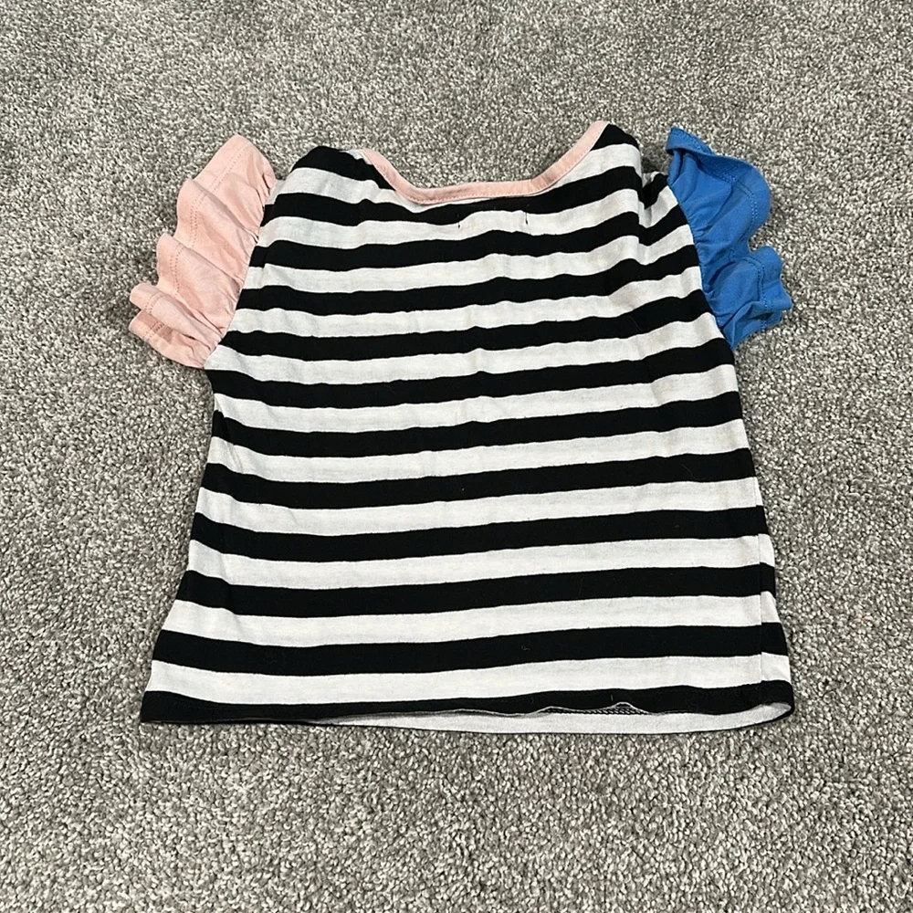 Tucker + Tate spring summer striped ruffle sleeve pink and blue‎ short sleeve 3